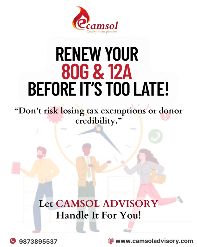 🚨 Attention NGOs, Trusts & Societies: 80G & 12A Renewal Deadline is Approaching!